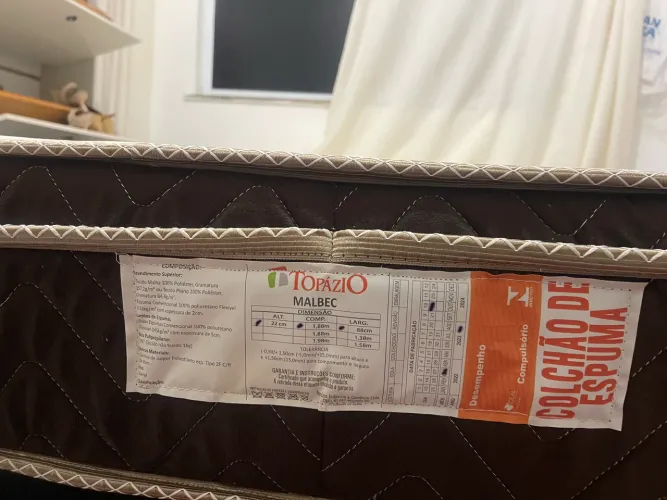 Cama Box Casal Topázio Malbec - Espuma D45 / Conforto Intermediário-Firme