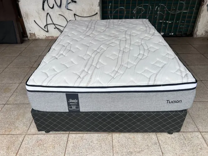 Cama box casal sealy molas ensacandas