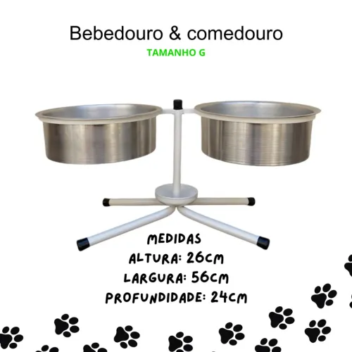 Comedouro e Bebedouro Fixo Aluminio C/ Anti Formigas - Pintura de Tamanho G - 2.5L