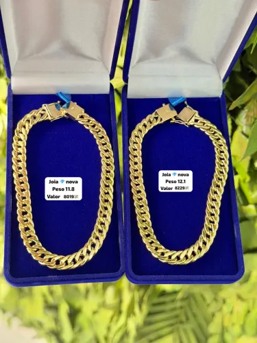 Pulseira de ouro 18k Novas | Grumet dupla | Certificado de garantia 