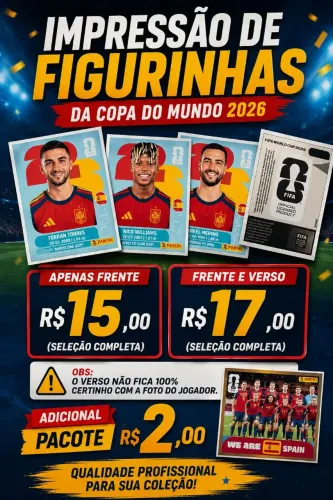 Impressão de figurinhas da copa 2026