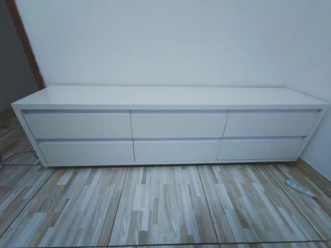 Rack / Aparador Branco com 6 Gavetas (1,79m) - Perfeito Estado