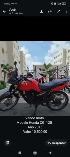 Vendo ou troco em moto partida