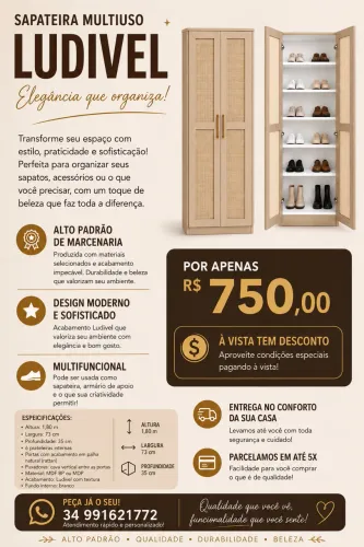 Sapateira ou armário multi uso