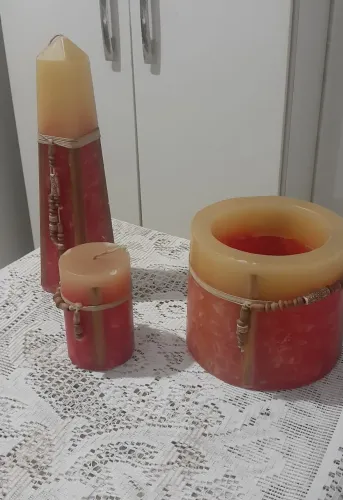 Conjunto de velas artesanais LINDAS
