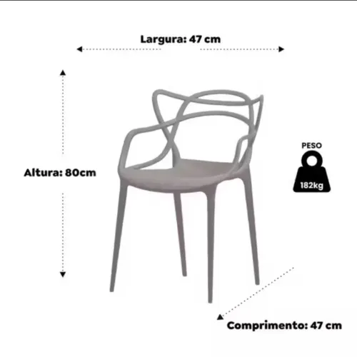 Cadeira Allegra Master Para Cozinha Mesa Jantar Cinza