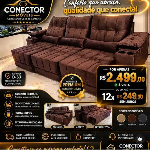Sofá Retrátil 2.90