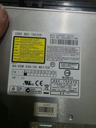 Drive bluray para notebook funcionando perfeitamente