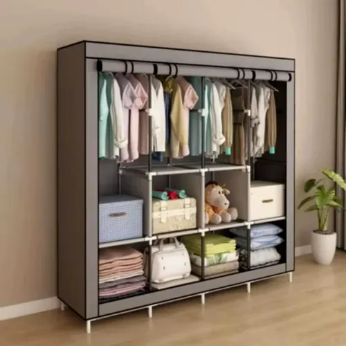 Guarda Roupa Portátil Cinza Casal