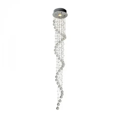 PLAFON DE SOBREPOR SPIRALE Ø25X160CM CRISTAL, AÇO E METAL TRANSPARENTE - HEVVY SL-6652/C1