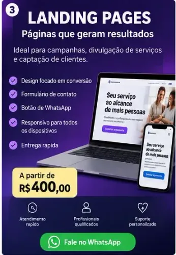 Criação de Landing Pages para Vendas e Divulgação