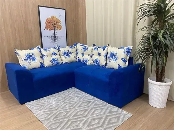 Sofa de Canto Belo ( DUPLA FACE FLORIDO E LISO )