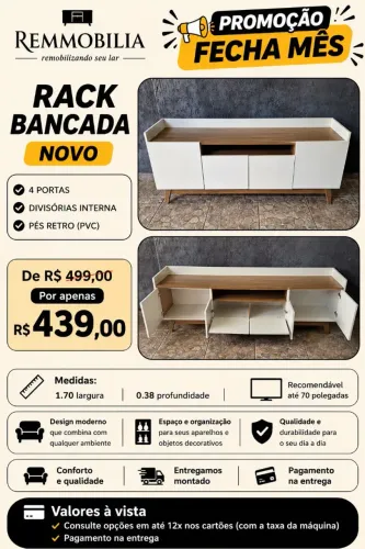 PROMOÇÃO RACK BANCADA NOVO ENTREGAMOS MONTADO