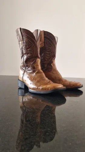 Bota Country Masculina Couro Avestruz 40