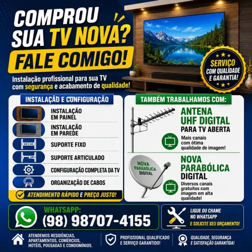 Instalação de tvs, suporte