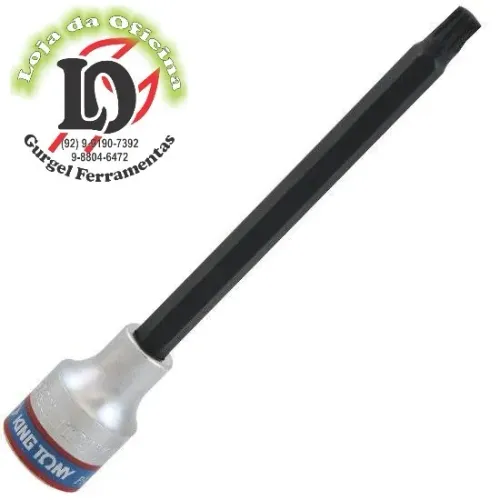 Soquete multidentada extra longa 140mm M12 - 1/2 cab. gol G4 / G5- King Tony- 406612