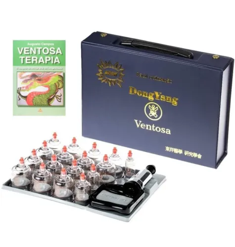 Kit ventosa para massagem + bamboo
