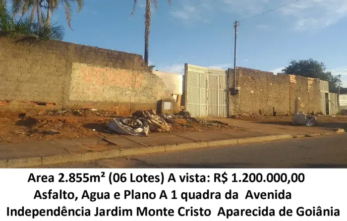 Leia a descrição: Area 2.855m² (A 1 quadra da  Avenida Independência) Jardim Monte Cristo