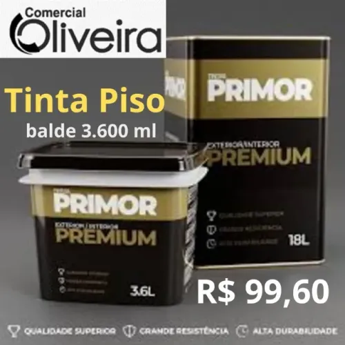 Tinta para Piso/Parede - Cor Cinza - galão 3,600 ml - Oferta para Sete Lagoas