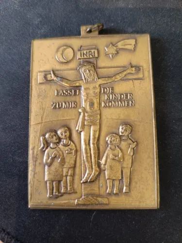 Plaqueta / Medalha Religiosa Antiga Alemã