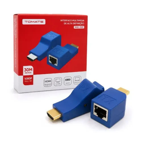 Extensor HDMI Tomate MHD-1103 30 Metros via RJ45 Full HD 1080p para TV PC Monitor Projetor