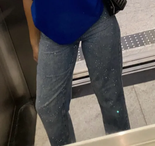 calça jeans com brilho