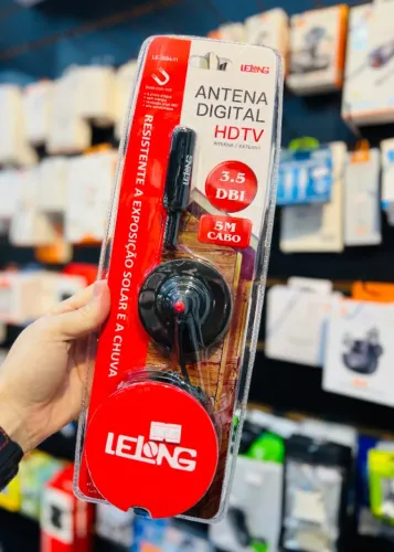 Antena Digital Completa Com Cabo - Só Plugar Na TV E Assistir