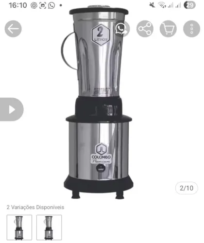 Liquidificador industrial potente 2 litros profissional jL Colombo inox alta rotação