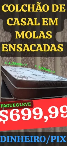 COLCHÃO CASAL, EM MOLAS, LEIAM: