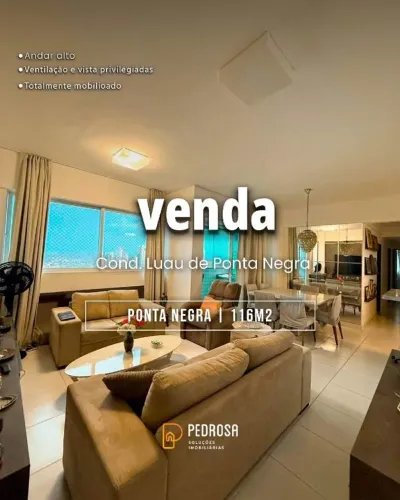 Apartamento à venda com 116 m2 - 4 quartos - no bairro de Ponta Negra/Natal - 2 vagas