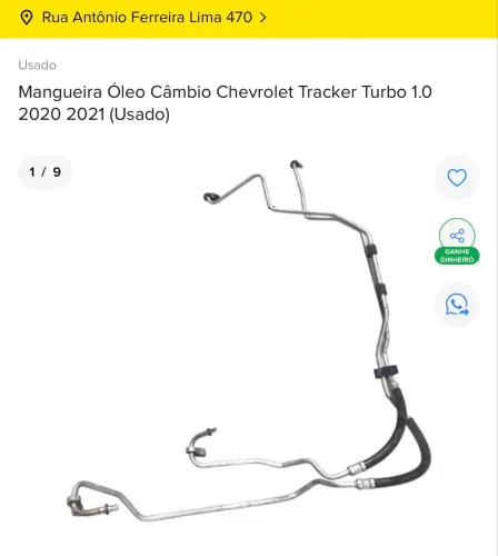 MANGUEIRA ÓLEO CÂMBIO GM TRACKER ONIX TURBO 2021