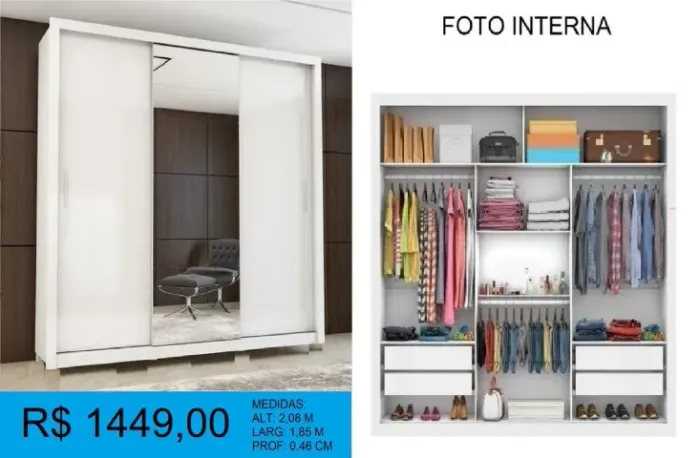 Guarda roupa - parcelamos ate 12x sem juros