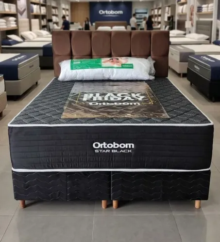 Cama Queen star Black Ortobom