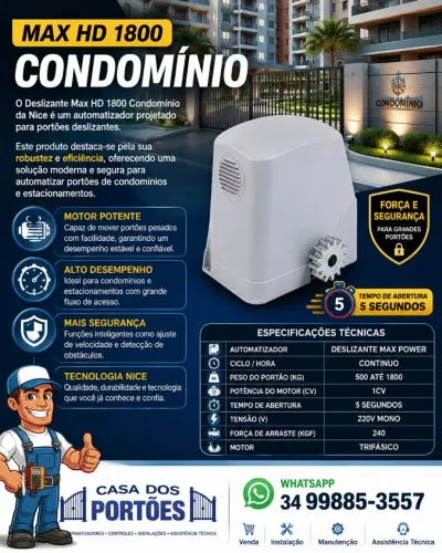 Motor para portão eletrônico de condomínios