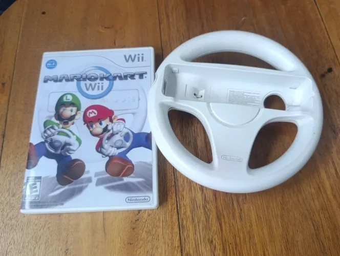 JOGO MARIO KART NINTENDO WII + VOLANTE ORIGINAIS. CAPA DO JOGO REIMPRESSA.