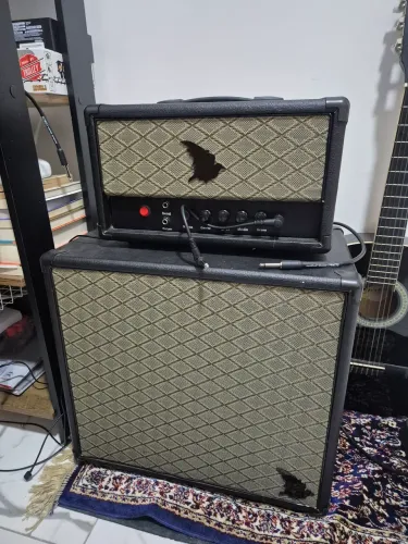 Amplificador crow 100w híbrido + caixa 1x12