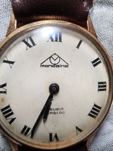 Relógio Mondaine 17 rubis folheado a ouro (swiss) incabloc - raridade