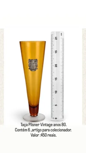 Taça pilsner vintage anos 80 para colecionador ( 6 unidades)