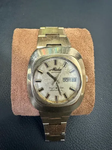 RELOGIO SUÍÇO VINTAGE MIDO MULTI STAR DATODAY Caixa 40 x 35 mm
