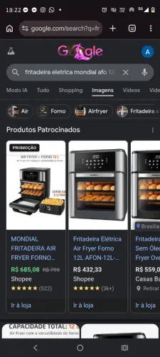 Fritadeira a ar mondial 12l