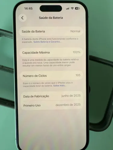 Iphone 16, Bateria 100%, Garantia até Dezembro