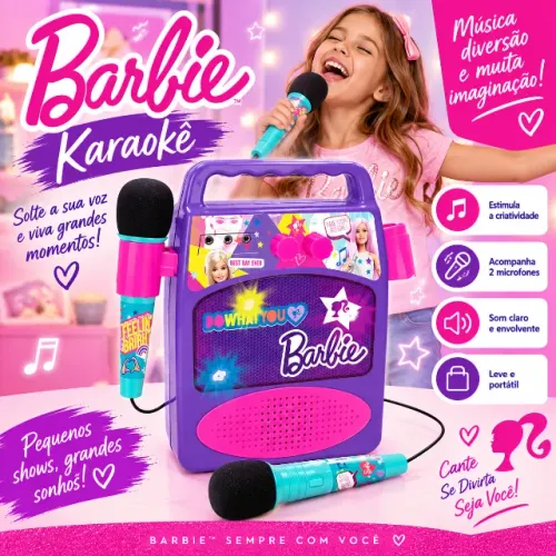Karaokê Barbie com 02 microfones - Mattel