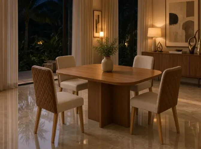 Conjunto de Mesa Real Com 4 Cadeiras (NOVO A PRONTA ENTREGA)