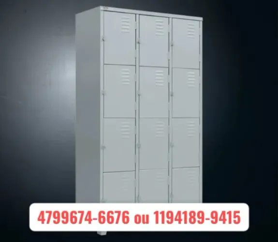 armário de aço com 12 portas