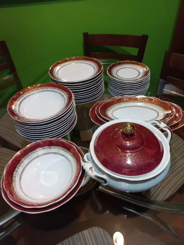 Aparelho de Jantar Vintage Porcelana Schmidt 