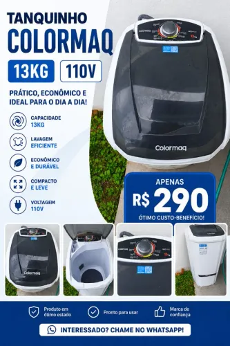 Tanquinho Colormaq 13kg 110v