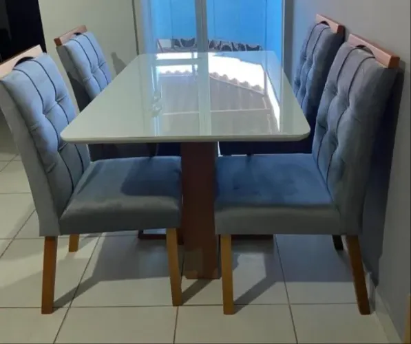 Mesa de Jantar com 4 Cadeiras Grécia 120x80 - Entregamos DF e Entorno