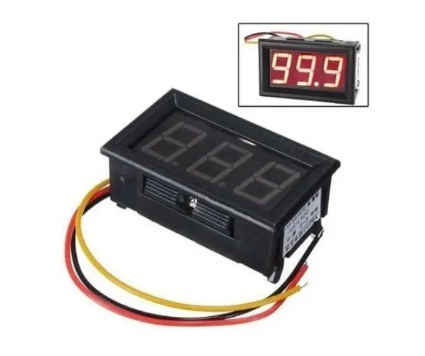 Voltímetro Digital Com Remote Som Automotivo Capa 12v 3 Fios