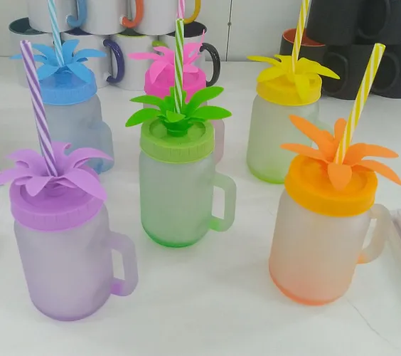 Caneca de vidro jateado Sublimação