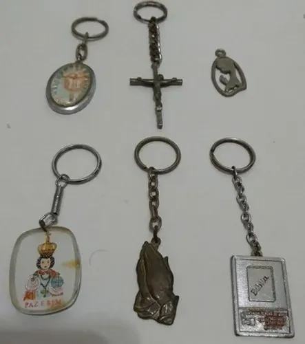 Lote Chaveiros Antigos Religiosos Cristo Nossa Senhora
